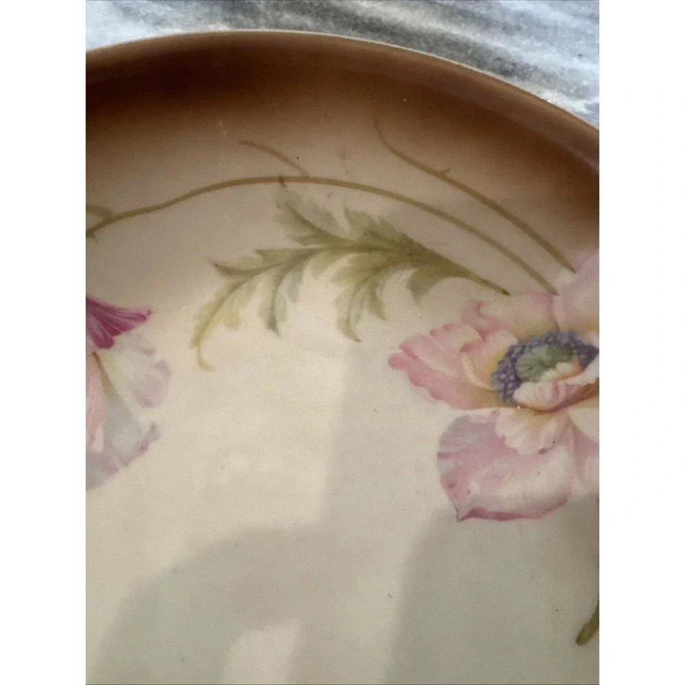 Vintage P.V. Germany Flowers Porcelain Serving‎ Bowl 1934